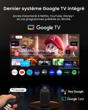 Vidéoprojecteur WEMAX Google TV Netflix 1080p 500 ISO Lumens