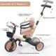 Tricycle 5 en 1 Newyoo 1-3 ans barre de poussée kaki