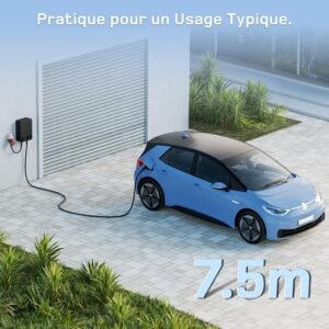 Câble de recharge Type 2 extrémité ouverte 7 kW 7,5 m 32 A