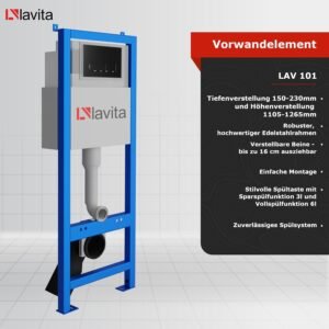 WC mural Lavita LAV 101 40 cm noir - kit complet sans bord