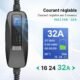 Chargeur voiture électrique Type 2 P17 7,4 kW 6m IP66