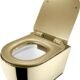 WC suspendu doré - cuvette céramique avec siège softclose