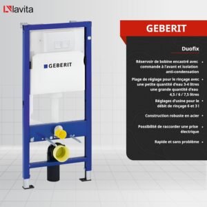 WC suspendu Lavita Duofix Basic sans rebord siège soft-close