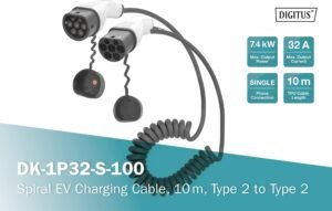 71amiIBAcFL._AC_SL1500_.jpg Câble de charge Type 2 10 m DIGITUS - 32 A 7,4 kW spiralé