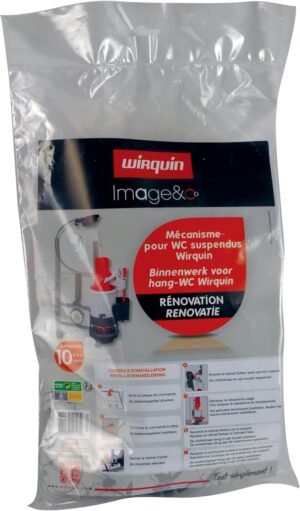 Mécanisme chasse d'eau Wirquin câble rouge/blanc WC suspendu