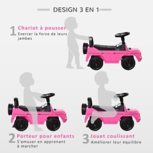 Camion porteur HOMCOM pour enfants 12-36 mois rose