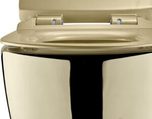 WC suspendu doré - cuvette céramique avec siège softclose