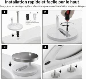 Abattant WC ovale amorti, libération rapide, blanc
