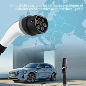 Câble de recharge voiture électrique Type 2 22 kW 32 A 3 m