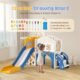 Toboggan pour enfants 170 cm autoportant 6-en-1 bleu