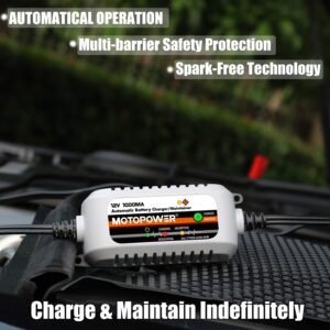 Chargeur mainteneur de batterie 12V 1A MOTOPOWER MP00205B