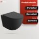 WC suspendu mural GROHE Sinto noir sans bord, kit encastré