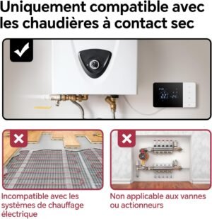 Thermostat WiFi Beok programmable pour chaudière gaz