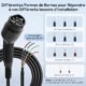 Câble de recharge Type 2 extrémité ouverte 7 kW 7,5 m 32 A