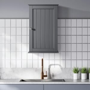 Armoire murale salle de bain Yaheetech - Gris 35x20,7x55 cm