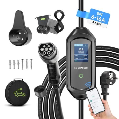 Chargeur voiture électrique 3,6 kW Type 2 - câble 8 m APP