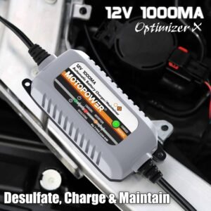 Chargeur mainteneur de batterie 12V 1A MOTOPOWER MP00205B