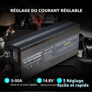 71k9JAKzSdL._AC_SL1500_.jpg Chargeur LiFePO4 14,6V 0-50A Ultra-rapide pour batterie 12V
