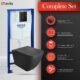 WC suspendu Onil noir sans bord Kit complet encastré Lavita