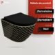 WC suspendu Lavita Sofi Slim sans bride - noir et or