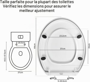 Abattant WC ovale amorti, libération rapide, blanc