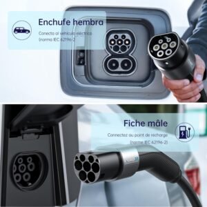 71lAcd8X9XL._AC_SL1500_.jpg Câble recharge Type 2 triphasé 22 kW 32A 7,5 m QIAO