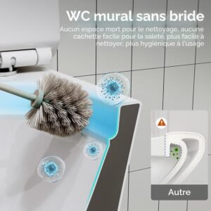 WC suspendu Rimfree 48 cm HOROW blanc, abattant SoftClose