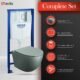 WC suspendu LAVITA Sinto gris sans bord - kit complet