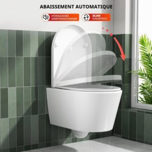 WC suspendu Rainsworth sans rebord, rinçage fort, 48,5 cm