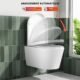 WC suspendu Rainsworth sans rebord, rinçage fort, 48,5 cm