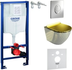 WC suspendu LAVITA kit encastré sans bride abattant doux