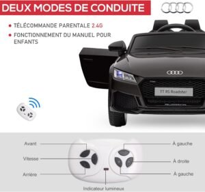 Voiture électrique enfant HOMCOM Audi TT RS télécommande 2,4G