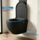 WC suspendu Doporro cuvette céramique noir mat abattant silencieux