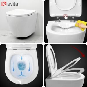 WC suspendu Lavita Sinto blanc sans bord - kit complet
