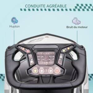 Voiture à pédales AIYAPLAY avec rangement Blanc/Noir