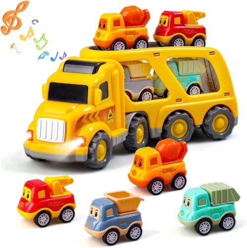 Camion de transport à friction avec 4 petites voitures