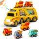 Camion de transport à friction avec 4 petites voitures