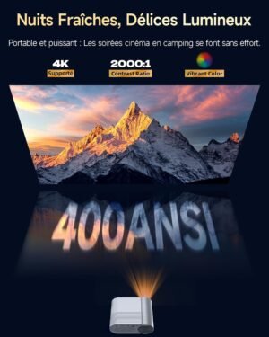 Mini vidéoprojecteur 1080p Wi‑Fi Bluetooth 200" HDMI/USB