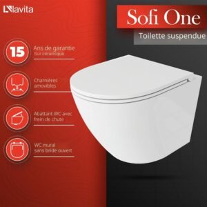 WC suspendu LAVITA Sofi One - kit encastré Solido sans bord