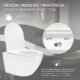 WC suspendu LuxeBath céramique blanc sans rebord SoftClose