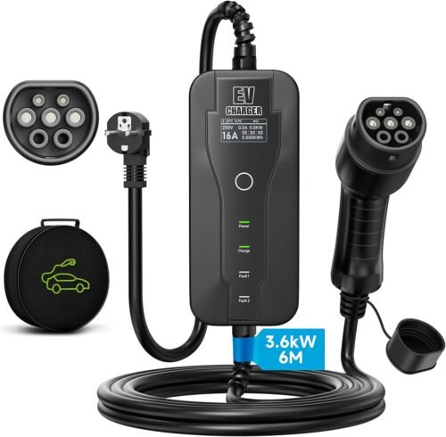 Chargeur voiture électrique Type 2 3,6 kW portable