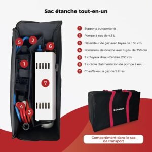 Chauffe-eau gaz 5 L CAMPLUX - Pompe portable, propane/butane