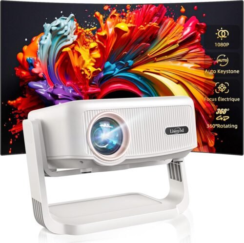 Vidéoprojecteur Lisowod 1080p Vidéoprojecteur Lisowod 1080p WiFi6 Portable 22000 lux