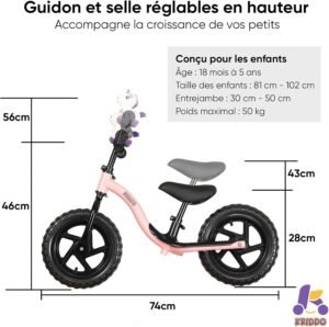 Draisienne KRIDDO 2 à 5 ans, repose-pieds intégré