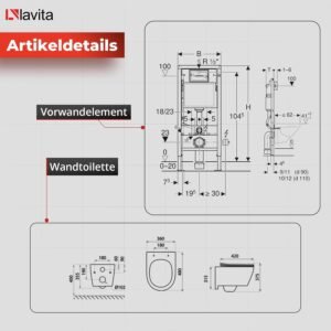 WC encastré Lavita Duofix Praia - kit complet, bouton blanc