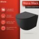 Élément mural WC 40 cm Lavita - kit noir sans bord