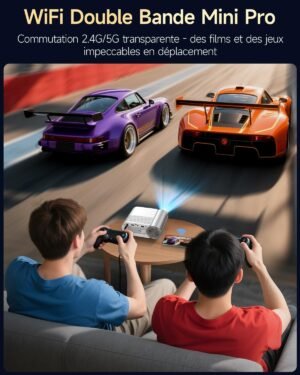 Mini vidéoprojecteur 1080p Wi‑Fi Bluetooth 200" HDMI/USB