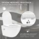 WC suspendu ECD Germany 54cm sans rebord, abattant Duroplast