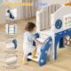 Toboggan pour enfants 170 cm autoportant 6-en-1 bleu