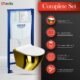WC suspendu LAVITA sans bord doré/blanc abattant SoftClose